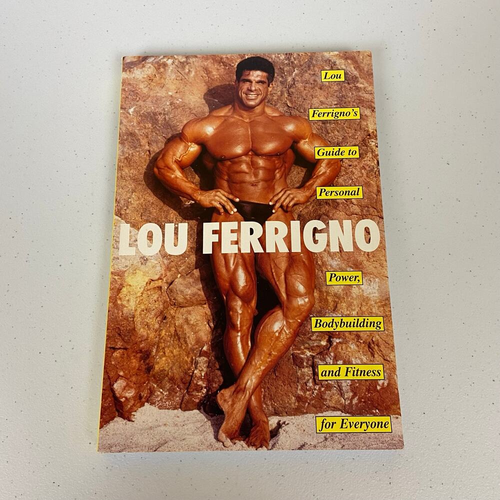 LOU FERRIGNO Signed Autographed Guide Bodybuilding Fitness THE INCREDIBLE HULK